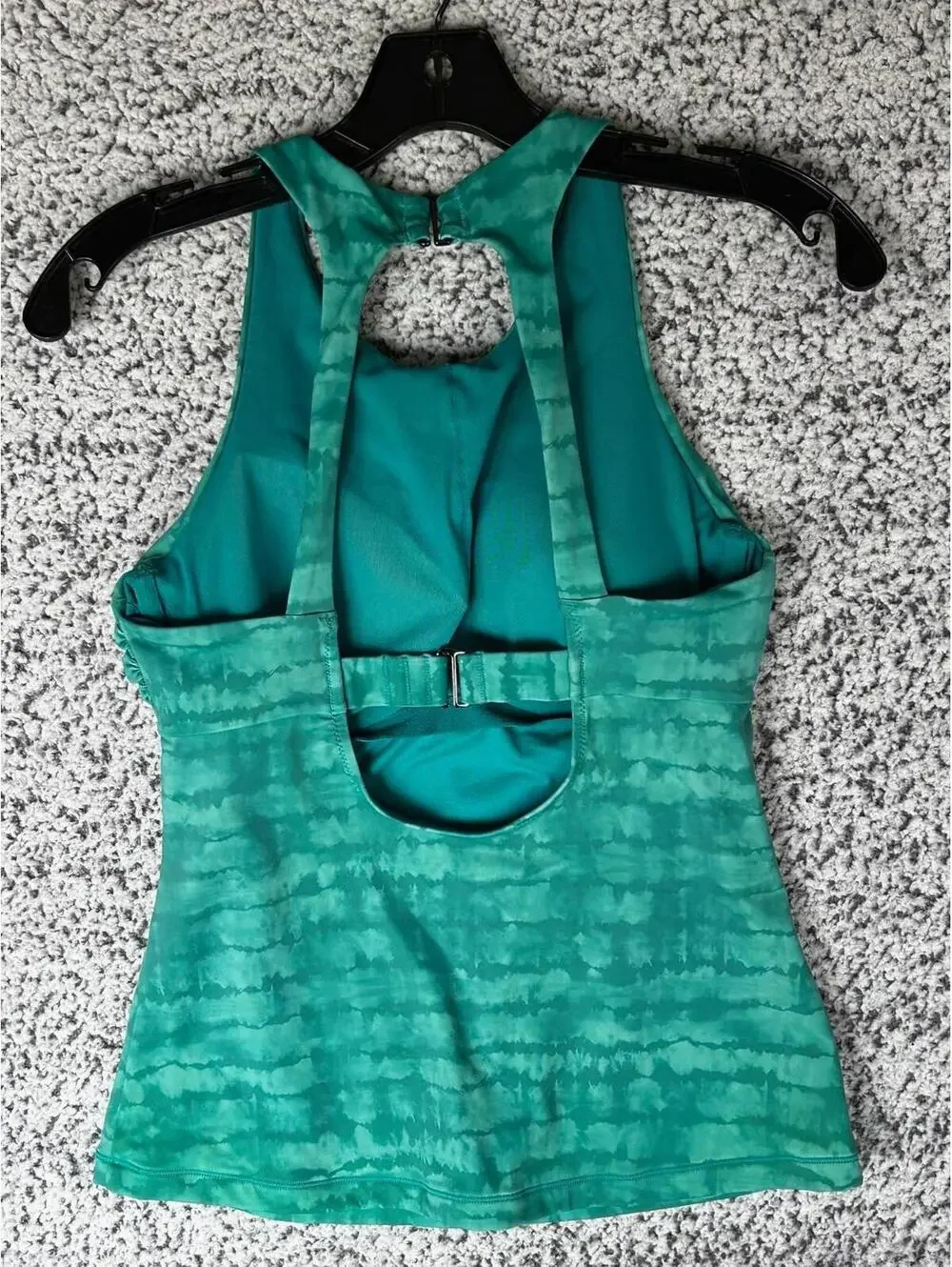 Athleta Tankini Swim Top 34B/C Teal Green Racerback Built In Bra